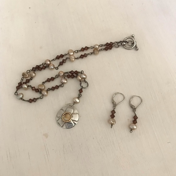 Vintage Sterling Silver Patricia O Beaded Necklace and Earrings Set - Picture 7 of 10